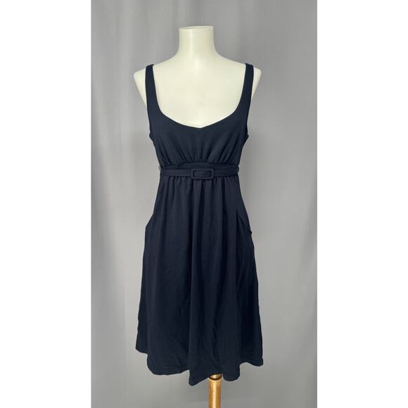 Susana Monaco Dress XS Empire Waist Navy Belted Mini Romantic Minimalist Y2K - Picture 1 of 10